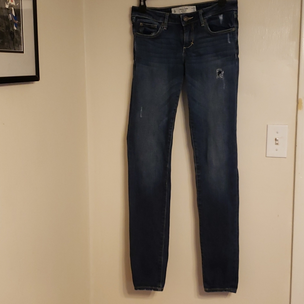 A&F Super Skinny Distressed Jeans